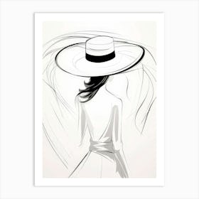 Hat Illustration Style Abstract Art Print