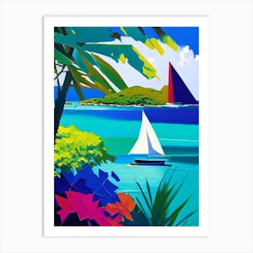 Tobago Cays Saint Vincent And The Grenadines Colourful Painting Tropical Destination Art Print