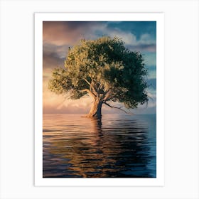 Tree In The Water Art Print