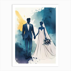 Bride And Groom Art Print