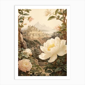 Camellia Flower Victorian Style 3 Art Print