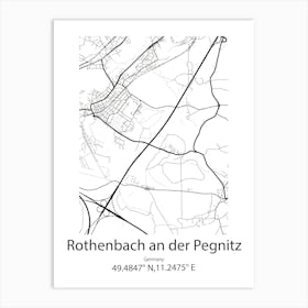 Rothenbach An Der Pegnitz,Germany Minimalist Map Art Print