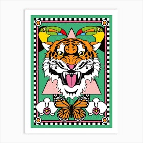 Tropical Tiger Year Of The Water Tiger Power Green Art Print