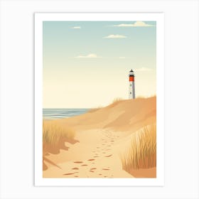 Baltic Sea And North Sea, Minimalist Ocean and Beach Retro Landscape Travel Poster Set #2 Art Print