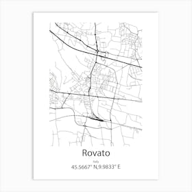 Rovato,Italy Minimalist Map Art Print