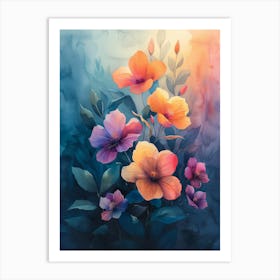 Watercolor Flowers Art Print