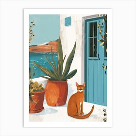 Abyssinian Cat Storybook Illustration 3 Art Print