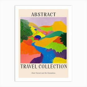 Abstract Travel Collection Poster Saint Vincent And The Grenadines 3 Art Print