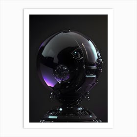 Black Crystal Robot Art Print