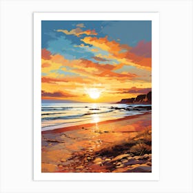 A Vibrant Painting Of Dornoch Beach Highlands Scotland 4 Art Print