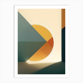 Geometric Lightfall: Minimalist Abstract Digital Art Art Print