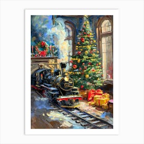 Christmas Train Art Print