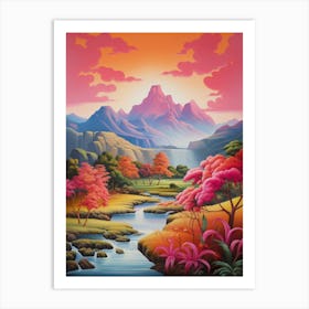 'Sunset In The Mountains' Art Print