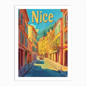 Aihrgdesign A Retro Travel Poster For Nice 3 Art Print