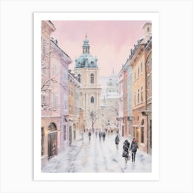 Dreamy Winter Painting Vienna Austria 4 Art Print