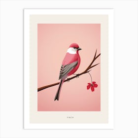 Minimalist Finch 3 Bird Poster Art Print