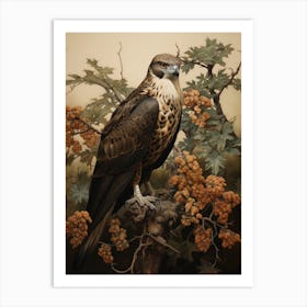 Dark And Moody Botanical Osprey 2 Art Print