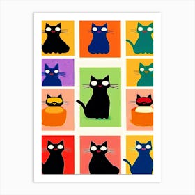 Collage Of Cats Art Print