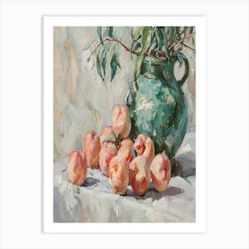 Peaches In A Vase Art Print