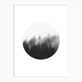 Forest In A Circle Art Print