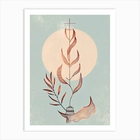 Twisted Maritime Symbols In Lightblue - Abstract Minimal Boho Beach Art Print