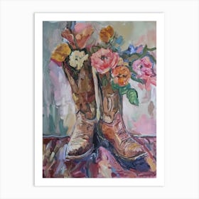 Cowboy Boots And Wildflowers 7 Art Print