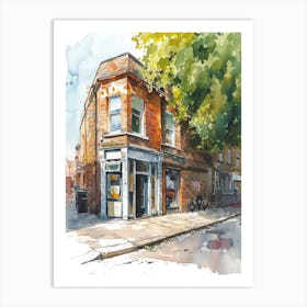 Sutton London Borough   Street Watercolour 3 Art Print