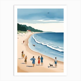 People On The Beach Painting (41) Art Print