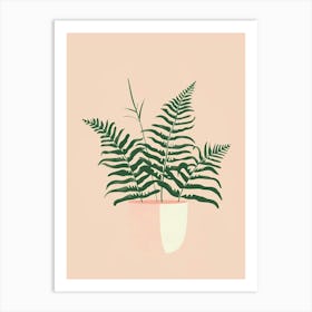 Fern Plant Minimalist Illustration 6 Art Print