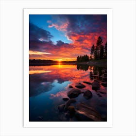 Lake Reflecting the vibrant Sky Art Print