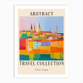 Abstract Travel Collection Poster Budapest Hungary 4 Art Print