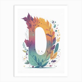 Colorful Letter D Illustration 87 Art Print