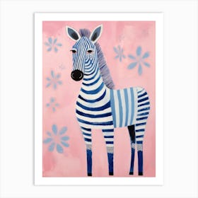 Playful Illustration Of Zebra For Kids Room 2 Art Print