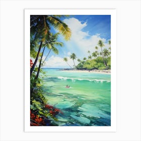 A Painting Of Matira Beach, Bora Bora French Polynesia 5 Art Print