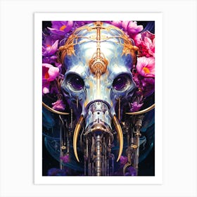 Skull And Flowers Art Print