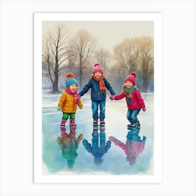 Ice Skaters 1 Art Print