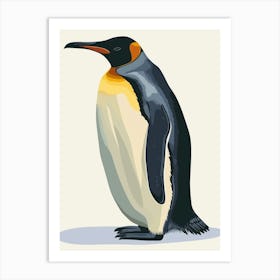 Emperor Penguin Saunders Island Minimalist Illustration 3 Art Print
