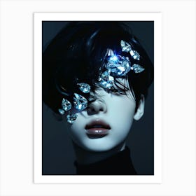 Girl With Diamonds On Her Face Art Print