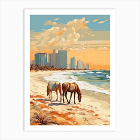 Horse Painting In Miami Beach Post Impressionism Style 12 Art Print