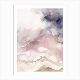 Watercolour Abstract Pink And Beige 1 Art Print