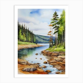 Watercolor Of A River 9 Art Print