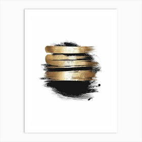 Gold Brush Strokes Art Print