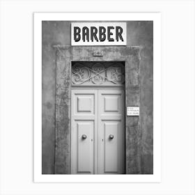Malta Barber Shop | Black and White Photography Art Print