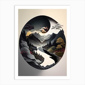 Landscapes 10, Yin and Yang Illustration Art Print