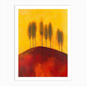 This Is An Abstract Painting Of Trees On A Hill 1 Art Print