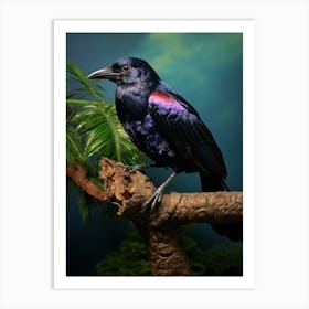 Vivid Canopy: Purple-Throated Fruitcrow Wall Print Art Print