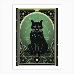 The World, Black Cat Tarot Card 1 Art Print