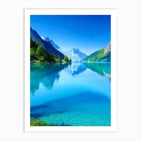 Crystal Clear Blue Lake Landscapes Waterscape Photography 1 Art Print