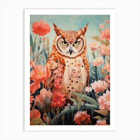 Eastern Screech Owl 1 Detailed Bird Painting Art Print