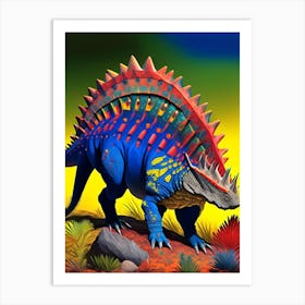 Compsosuchus 1 Primary Colours Dinosaur Art Print